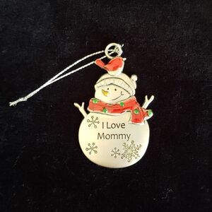 Pewter Snowman Engraved Christmas Ornament